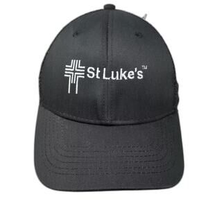 Cintas Baseball Cap Black White OS Mesh Back Strapback Embroidered St Lukes Hat